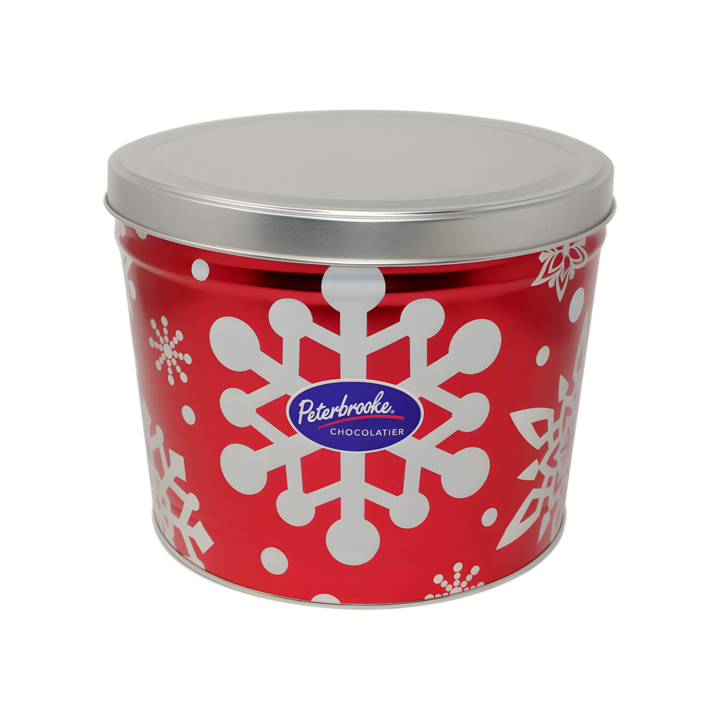 Peterbrooke Christmas themed tin of chocolate covered popcorn