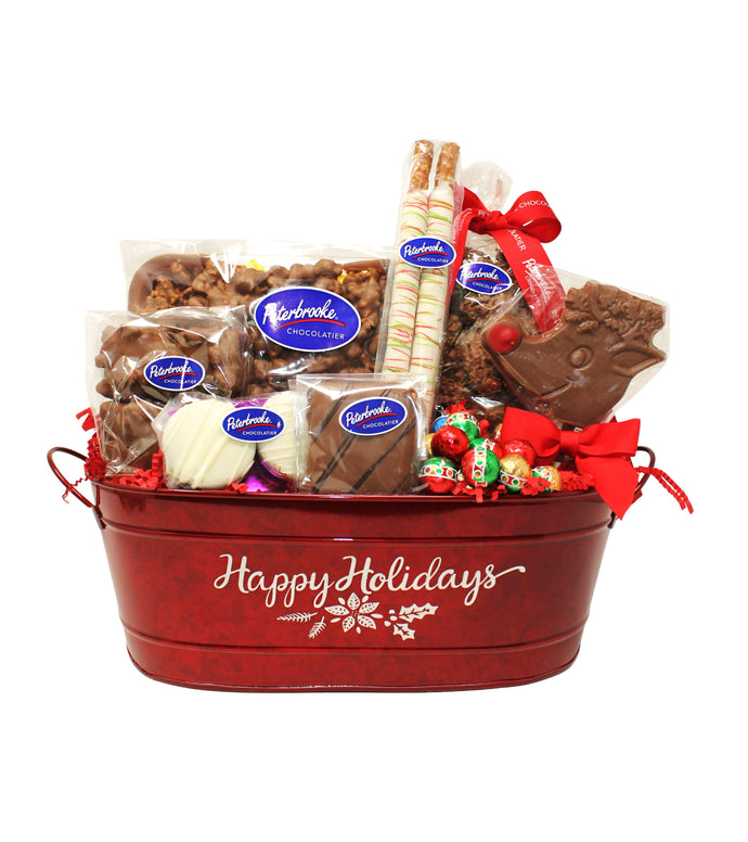 Happy Holidays Chocolate Gift Basket – Christmas Chocolate Assortment