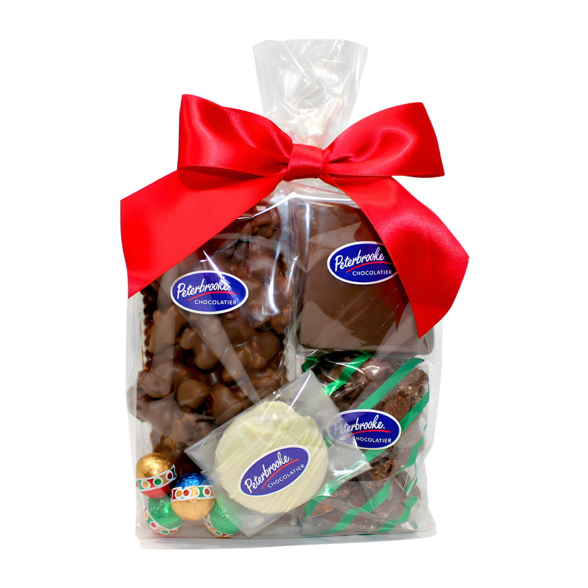Christmas themed gift box of assorted chocolate treats