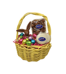 Mini Easter Basket with Milk Chocolate Bunny, Easter eggs and Chocolate Covered Popcorn