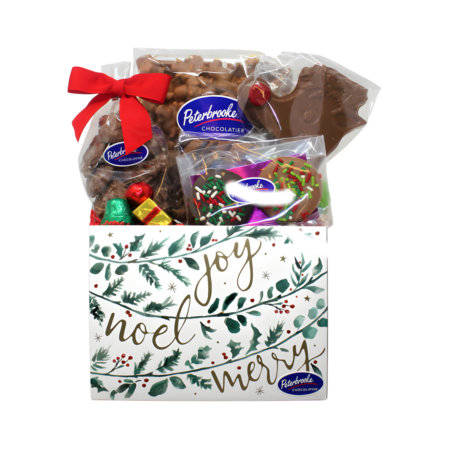 Peterbrooke Holiday themed gift box of assorted chocolate treats