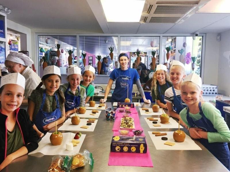 A table of camp attendees.