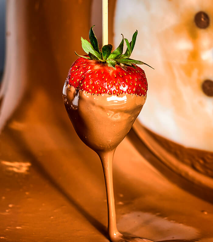A chocolate-dipped strawberry.
