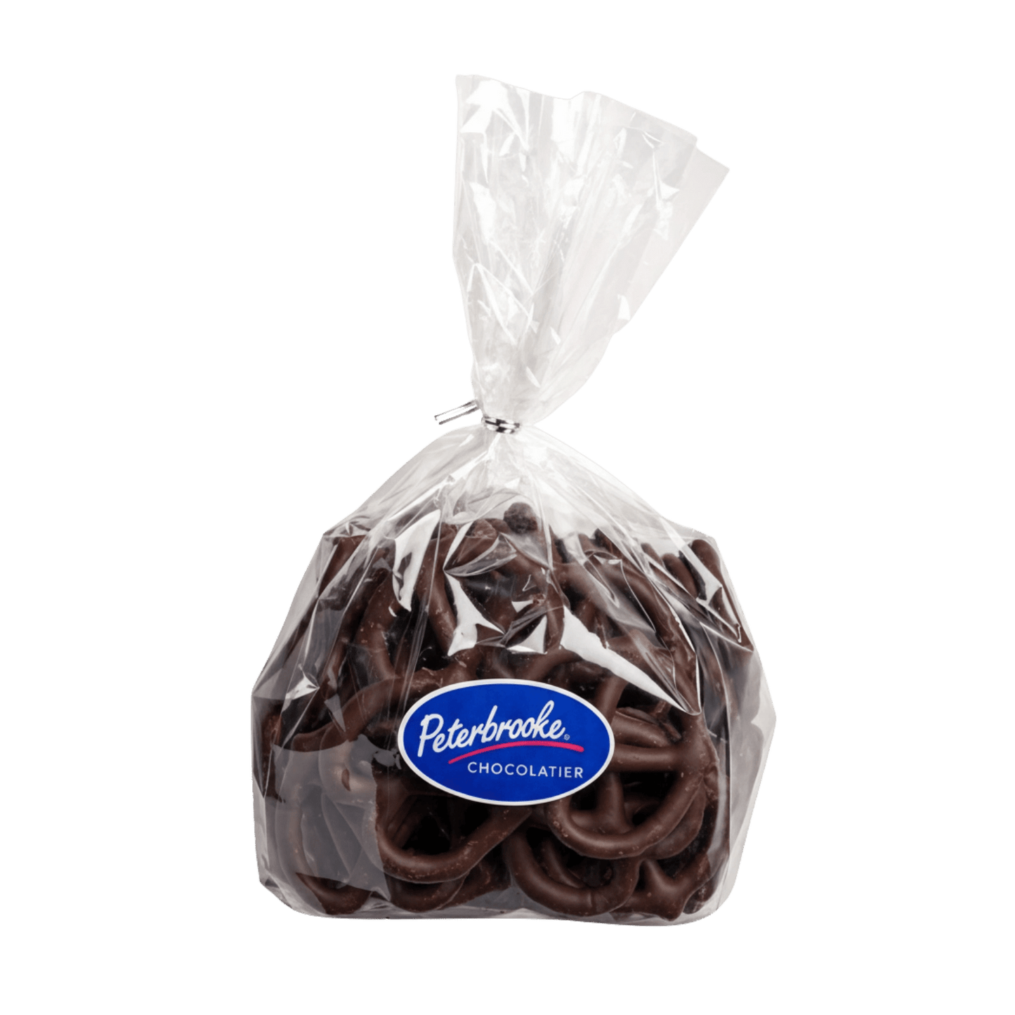 Hand - Dipped Dark Chocolate Covered Pretzel Twists – Gourmet Chocolate Pretzels, 10 oz Bag - Peterbrooke Chocolatier
