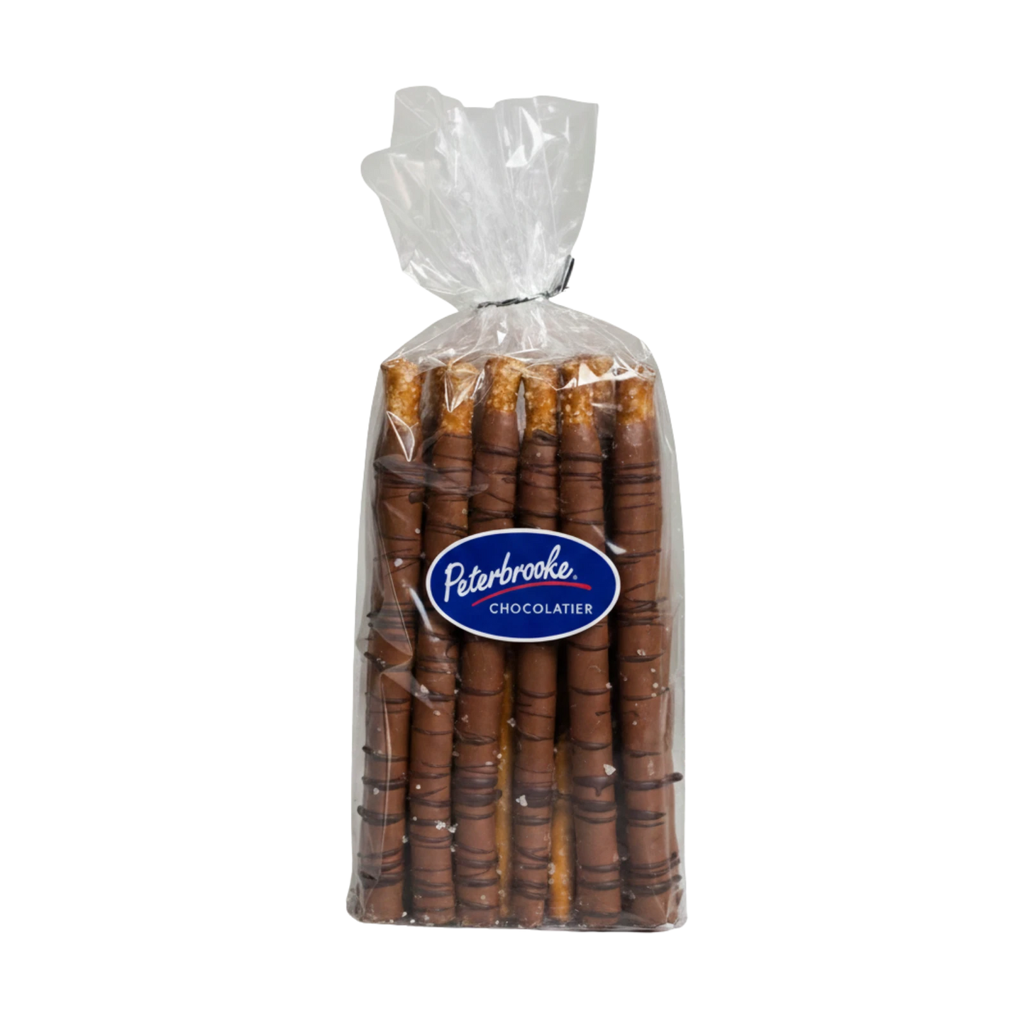Milk Chocolate-dipped pretzels in bag