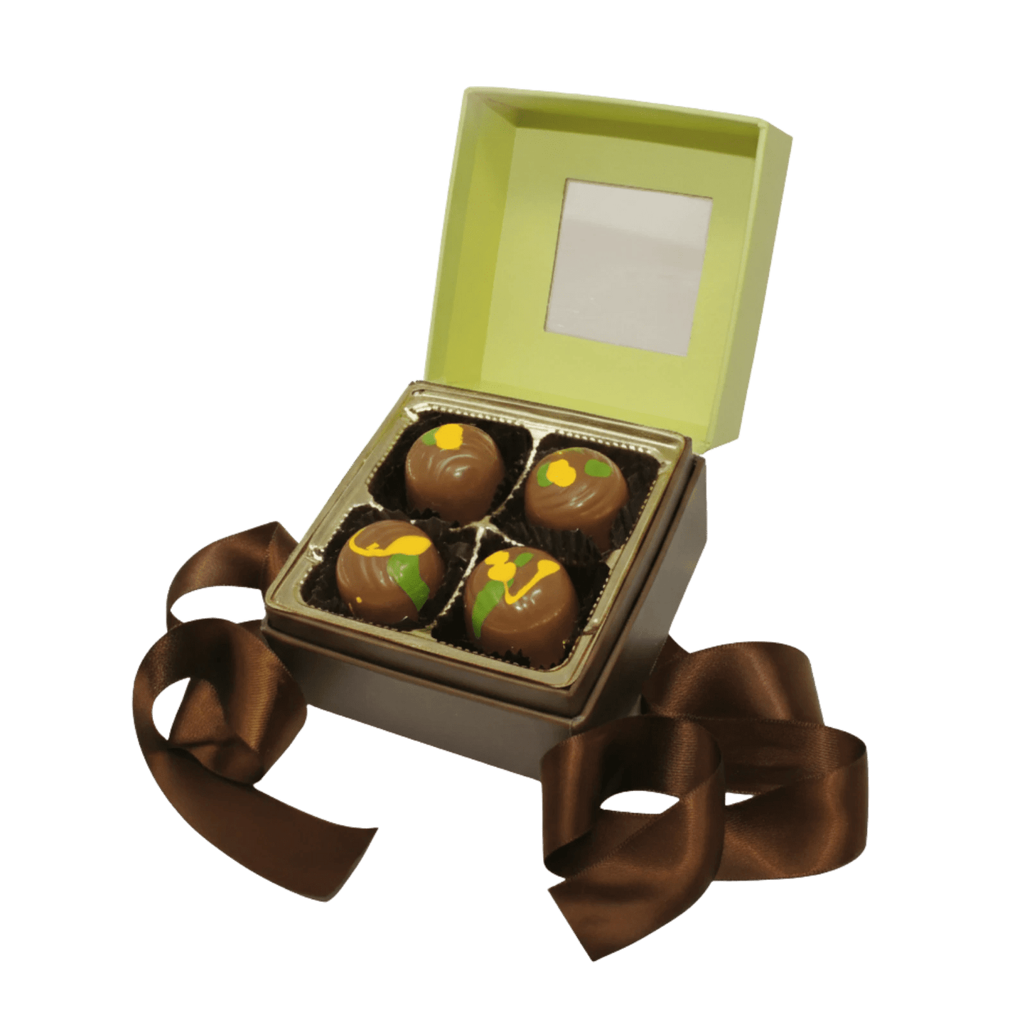 Handmade Gourmet Dubai Truffle 8 - Piece Box– Milk Chocolate Pistachio Tahini Ganache - Peterbrooke Chocolatier