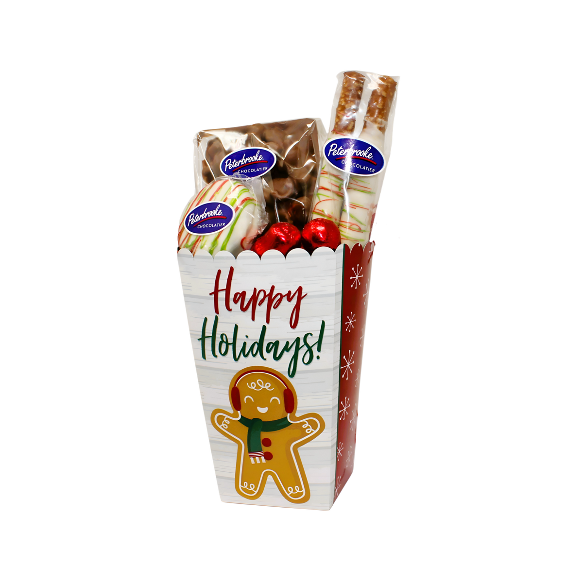 Happy Holidays Gingerbread Man Sweet Treats Box – Holiday Chocolate Gift - Peterbrooke Chocolatier