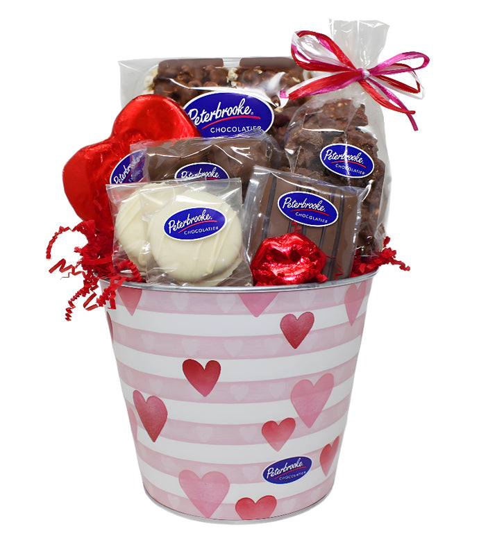 Valentine’s Hearts & Stripes Chocolate Gift Bucket