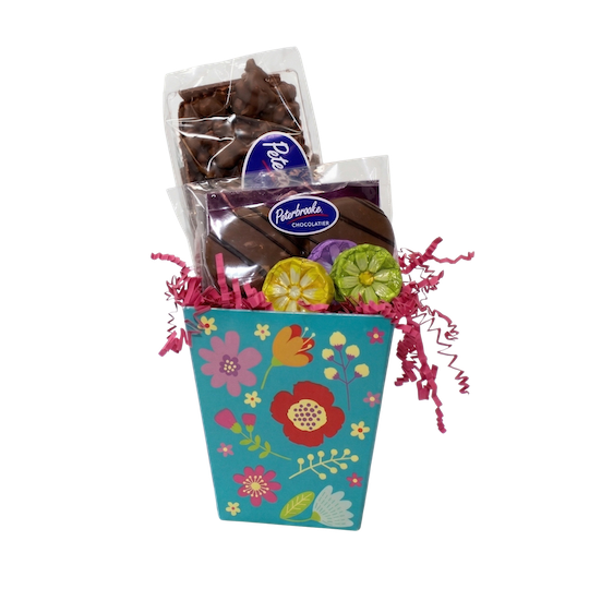 Spring Sweet Treat Box with Chocolate Covered Popcorn and Dipped Oreos - Peterbrooke Chocolatier