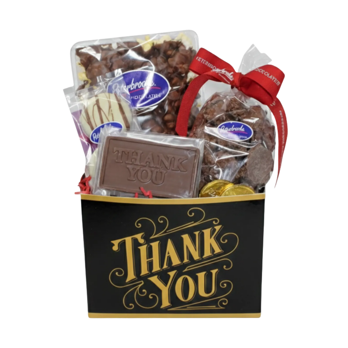 Thank you black and gold gift box