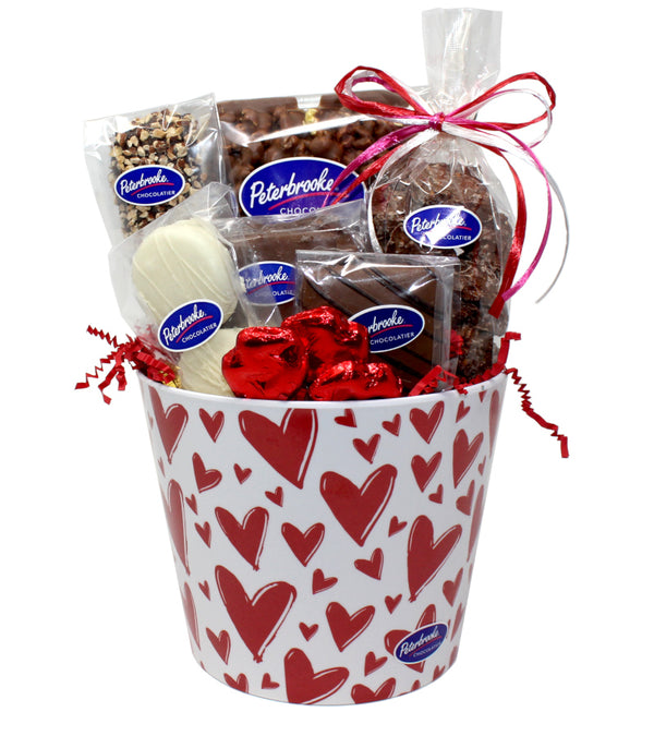 Red Hearts Flurry Chocolate Gift Bucket – Valentine’s Edition