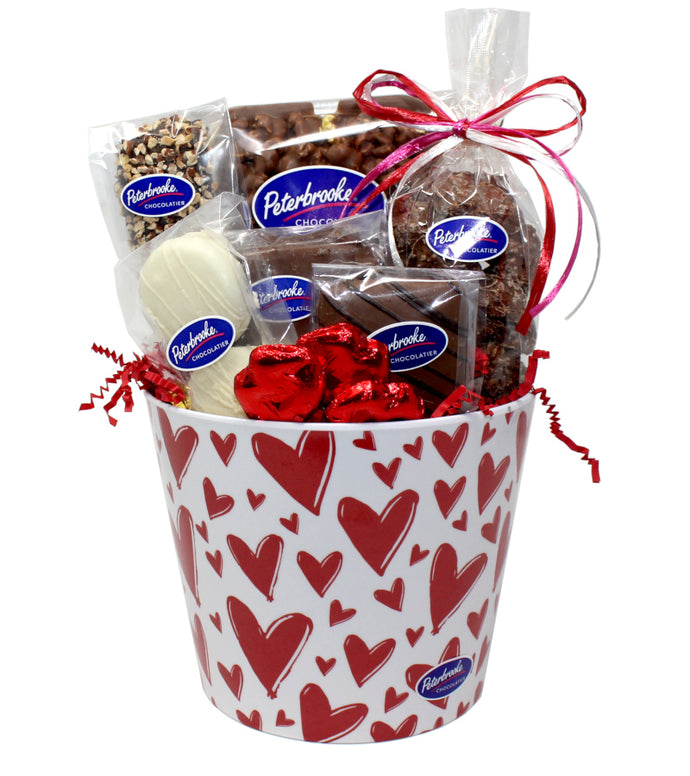 Red Hearts Flurry Chocolate Gift Bucket – Valentine’s Edition
