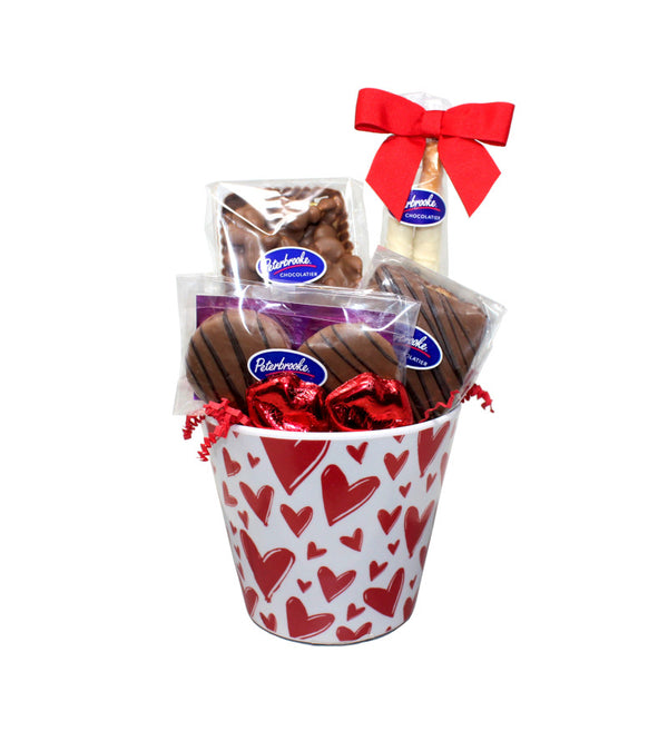 Flurry of Red Hearts Chocolate Gift Pot – Valentine’s Edition
