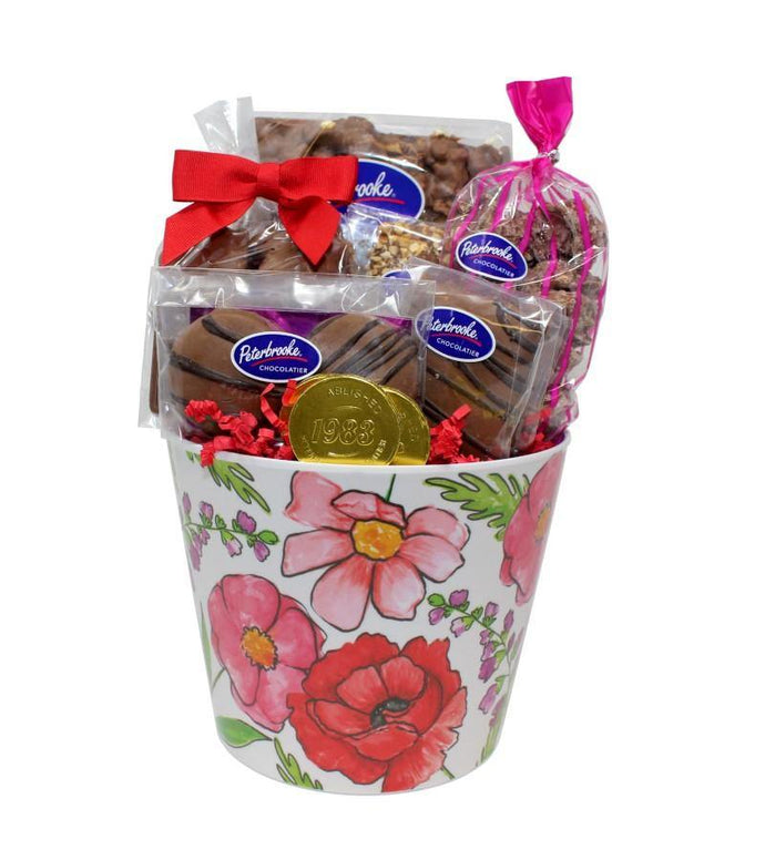 Floral Flourish Assortment of Chocolates Bucket - Peterbrooke Chocolatier