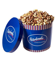 Milk Chocolate Covered Popcorn Tin – Classic Peterbrooke Blue Tin, with lid