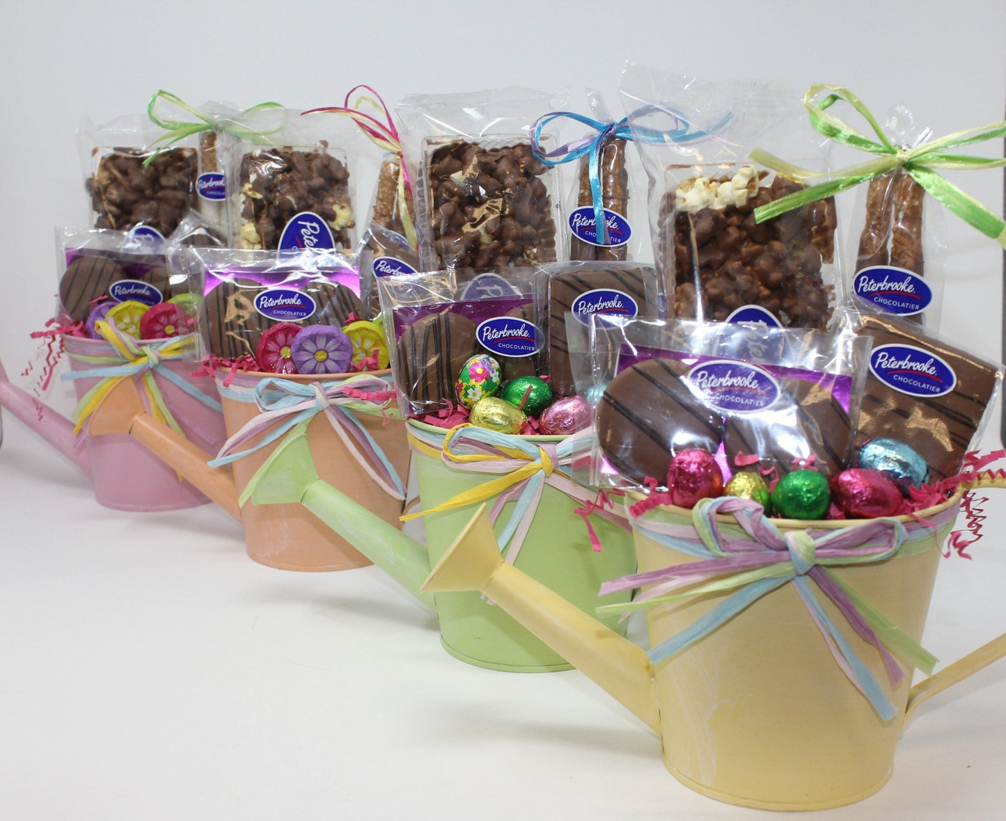Assorted Chocolates Watering Can with Chocolate Covered Popcorn and Dipped Treats - Peterbrooke Chocolatier