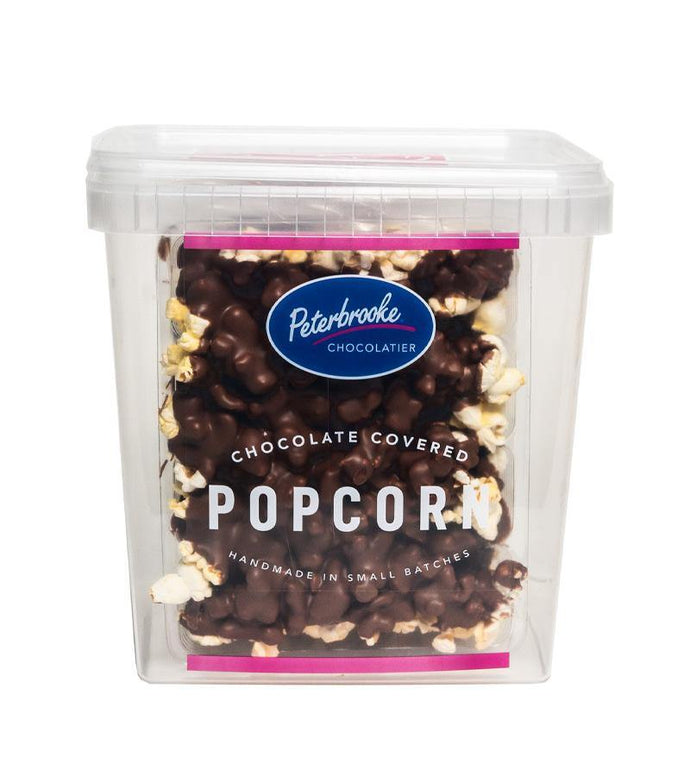 Dark Chocolate Covered Popcorn - 24oz Canister - Peterbrooke Chocolatier