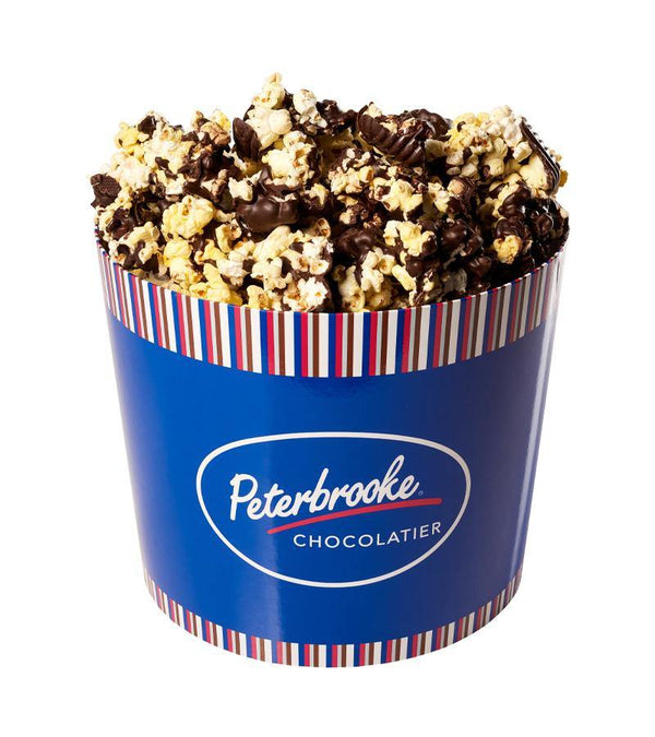 Dark Chocolate Covered Popcorn - 54oz Drum - Peterbrooke Chocolatier