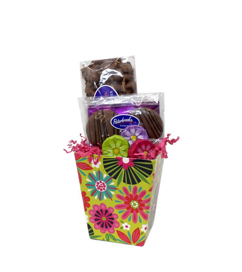 Spring Sweet Treat Box with Chocolate Covered Popcorn and Dipped Oreos - Peterbrooke Chocolatier
