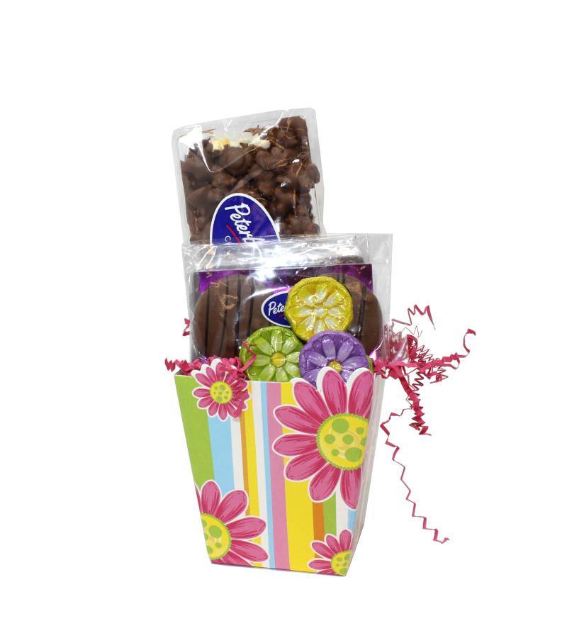 Spring Sweet Treat Box with Chocolate Covered Popcorn and Dipped Oreos - Peterbrooke Chocolatier